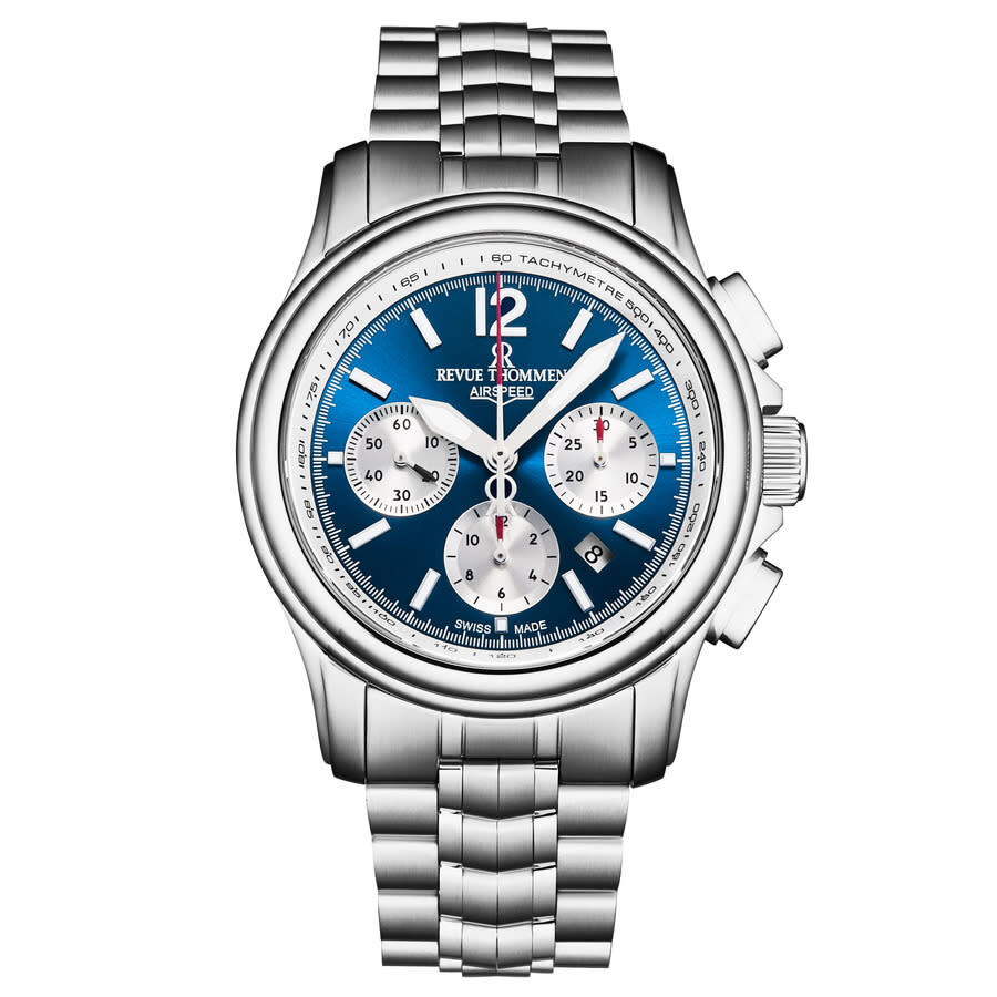 Revue Thommen Air Speed Chronograph Automatic Blue Dial Men's Watch 16041.6435