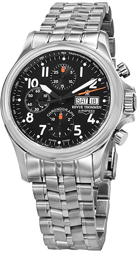 Revue Thommen Airspeed Pilot Chronograph Automatic Black Dial Men's Watch 17081.6137