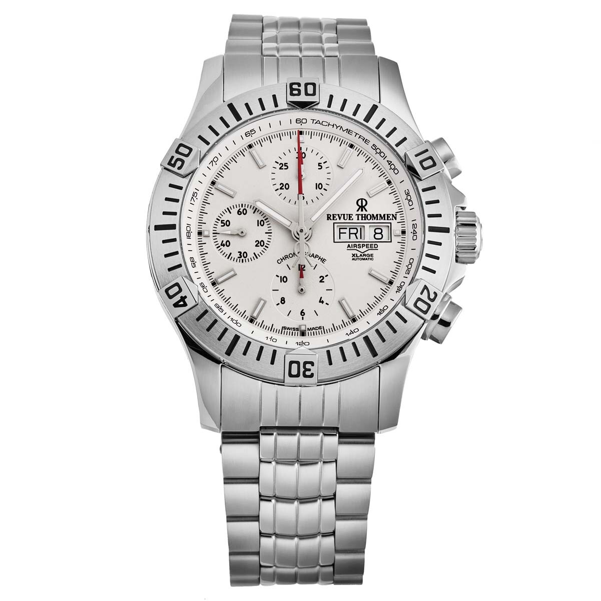 Revue Thommen Airspeed XLarge Chronograph Automatic Silver Dial Men's Watch 16071.6128