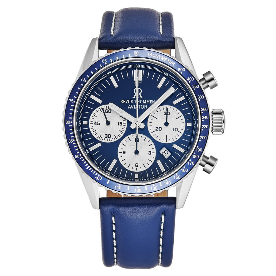 Revue Thommen Aviator Chronograph Automatic Blue Dial Men's Watch 17000.6535
