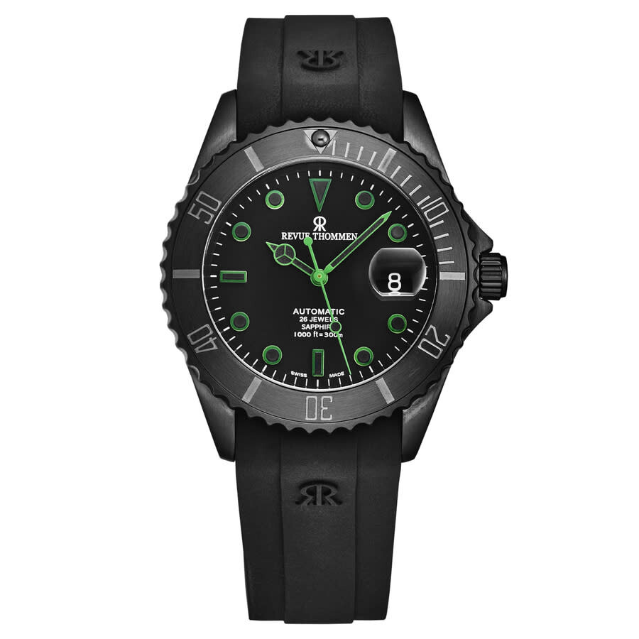 Revue Thommen Men's 17030.2134 'Diver' Green Dial Stainless Steel Swiss Automatic Watch 並行輸入品 Revue Thommen Diver\u0027s Date 17030.2134