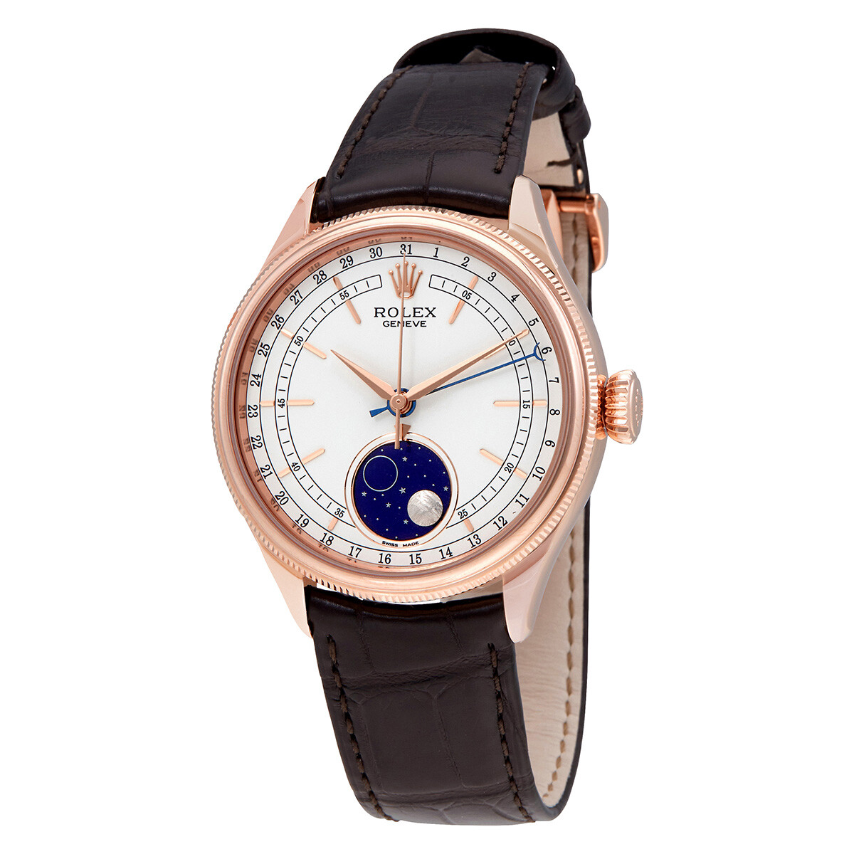 Rolex Cellini Automatic Moonphase 18kt Everose Gold Men's Watch 50535WSBRL