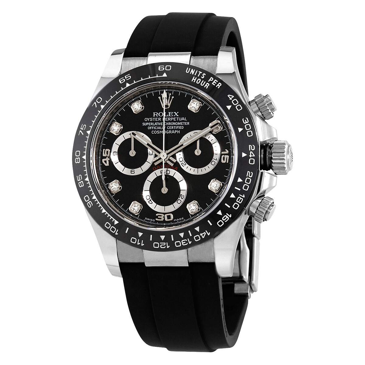 Rolex Cosmograph Daytona Black Diamond Dial Men's Chronograph Oysterflex Watch 116519BKDR