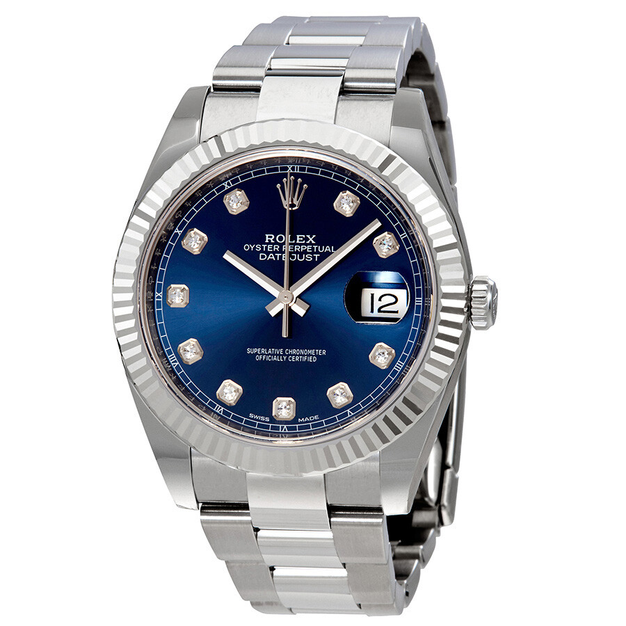 Rolex Datejust 41 Blue Diamond Dial Automatic Men's Watch 126334BLDO