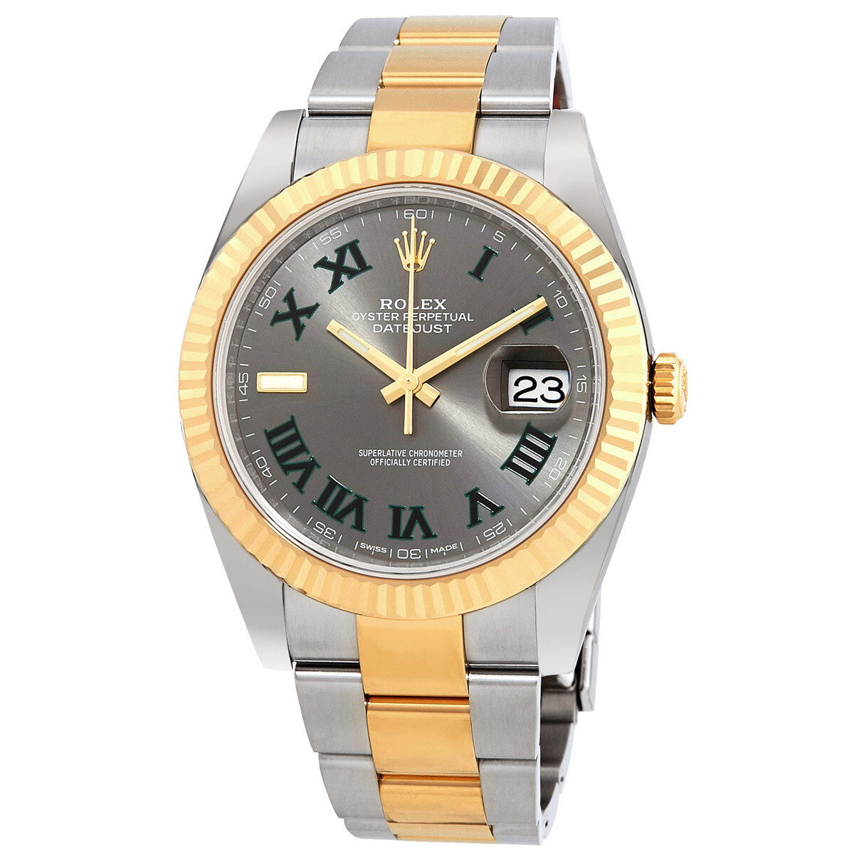 Rolex Datejust 41 Grey Dial Stainless Steel and 18K Yellow Gold Men's Watch 126333GYRO