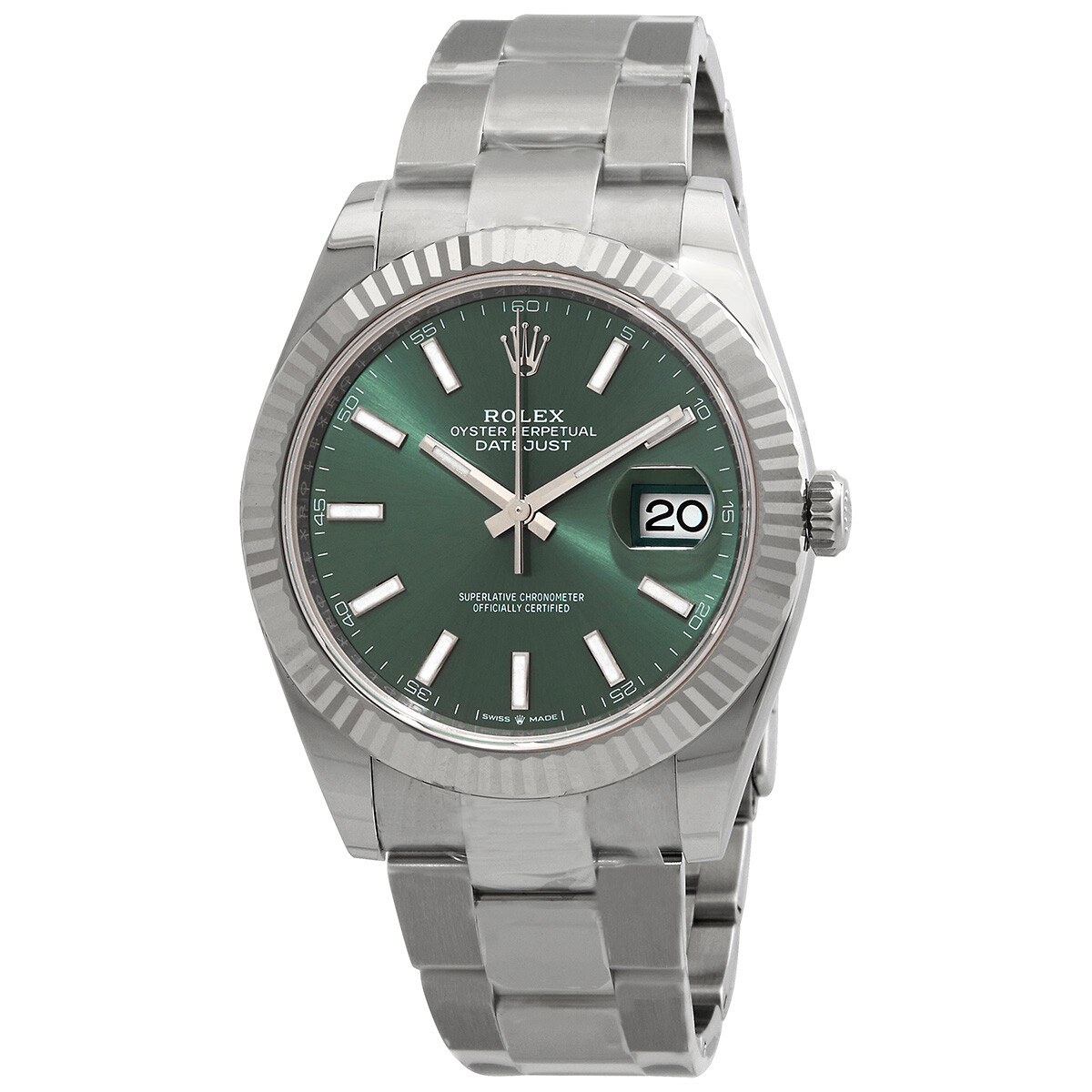Rolex Datejust 41 Mint Green Dial Automatic Men's Steel and White Gold Oyster Watch M126334-0027