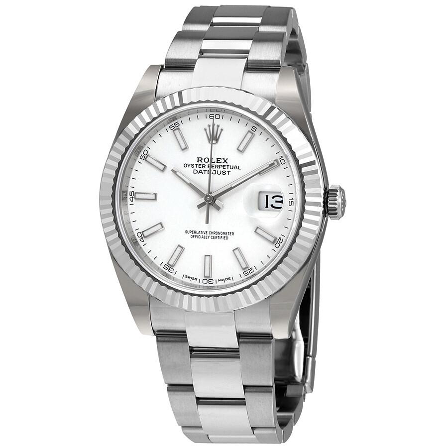 Rolex Datejust 41 White Dial Oyster Automatic Men's Watch 126334WSO