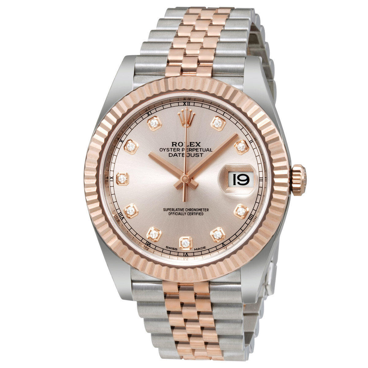 Rolex Datejust Sundust Diamond Dial Steel and 18 Everose Gold Men's Watch 126331SNDJ