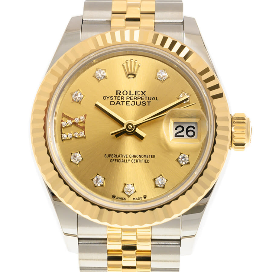 Rolex Lady Datejust Champagne Diamond Dial Automatic Steel and 18kt Yellow Gold Rolex Jubilee Watch 279173CRDJ