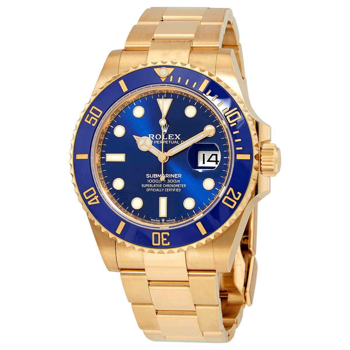 Rolex Datejust Black Dial 18kt Yellow Gold Brown Leather