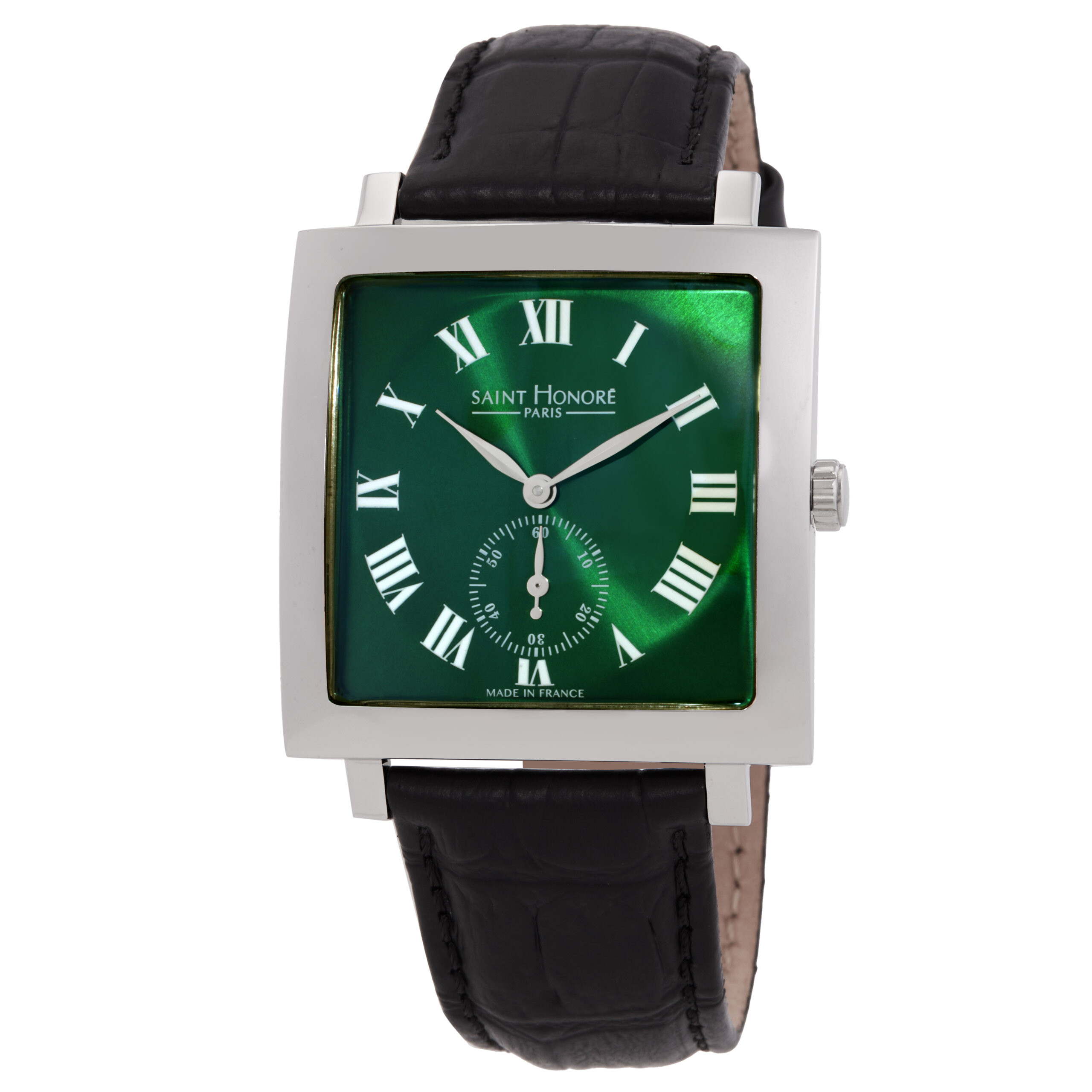 Saint Honore Paris Carree Quartz Green Dial Men's Watch H SH CR823002 1VR