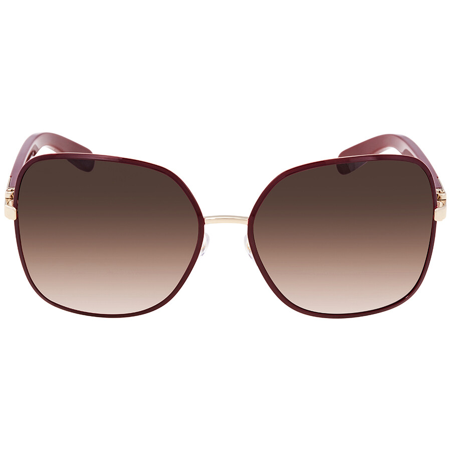 Ferragamo Salvatore Ferragamo Red Oval Ladies Sunglasses
