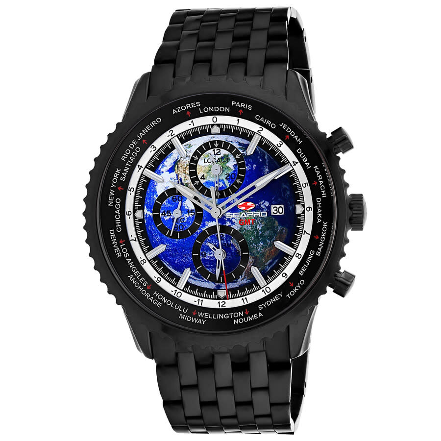 Seapro Meridian World Timer GMT Blue Dial Men's Watch SP7322