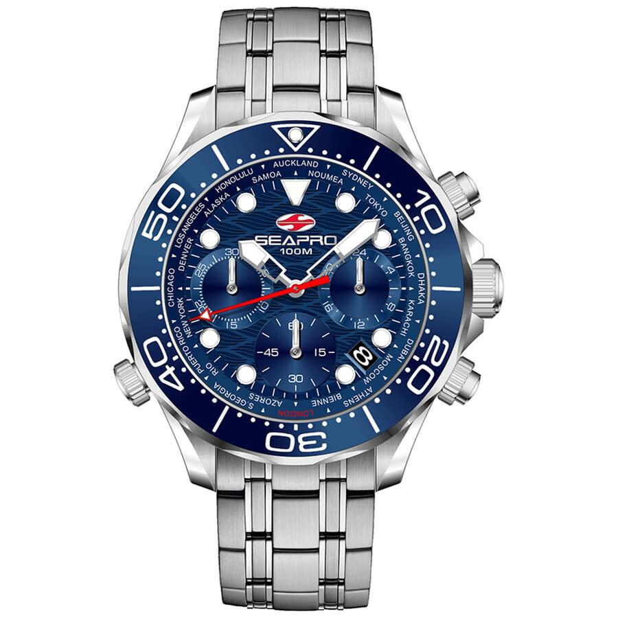 Seapro Mondial Timer Chronograph Quartz Blue Dial Men's Watch SP0152
