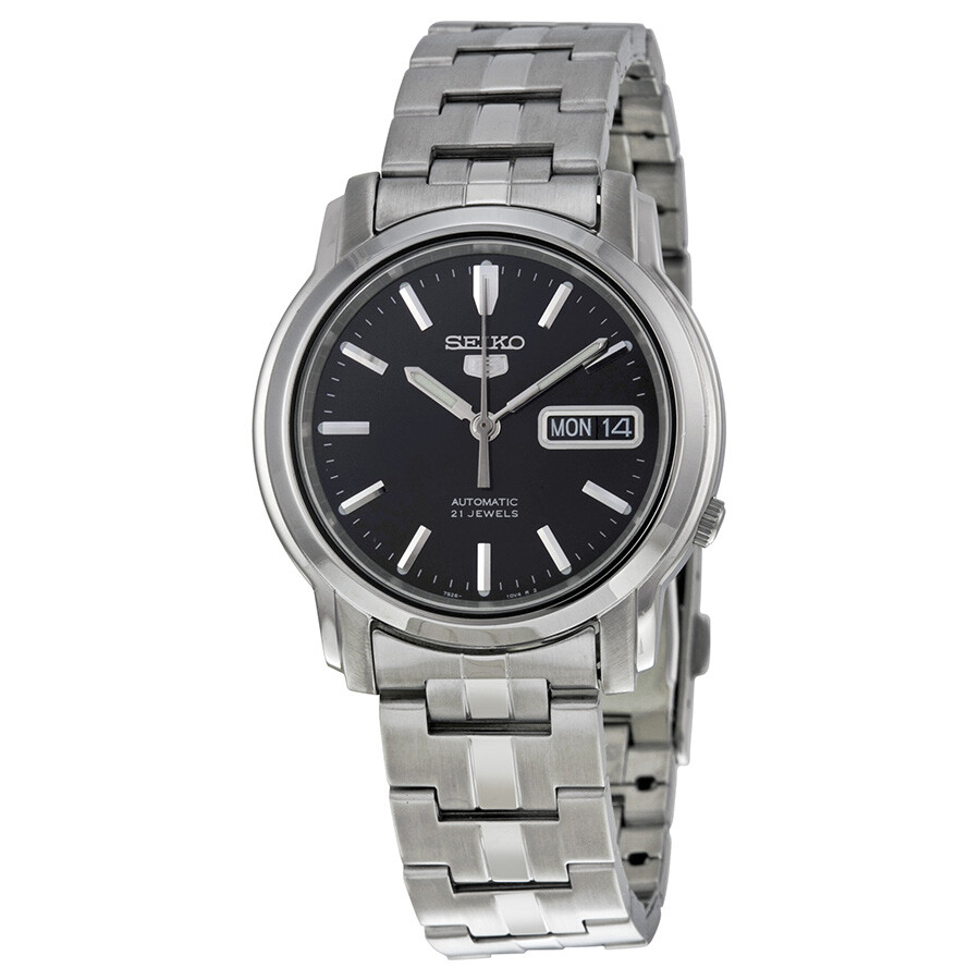 Seiko 5 Automatic Black Dial Stainless Steel Men's Watch SNKK71