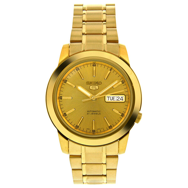 Seiko 5 Automatic Champagne Dial Yellow Gold-tone Men's Watch SNKE56