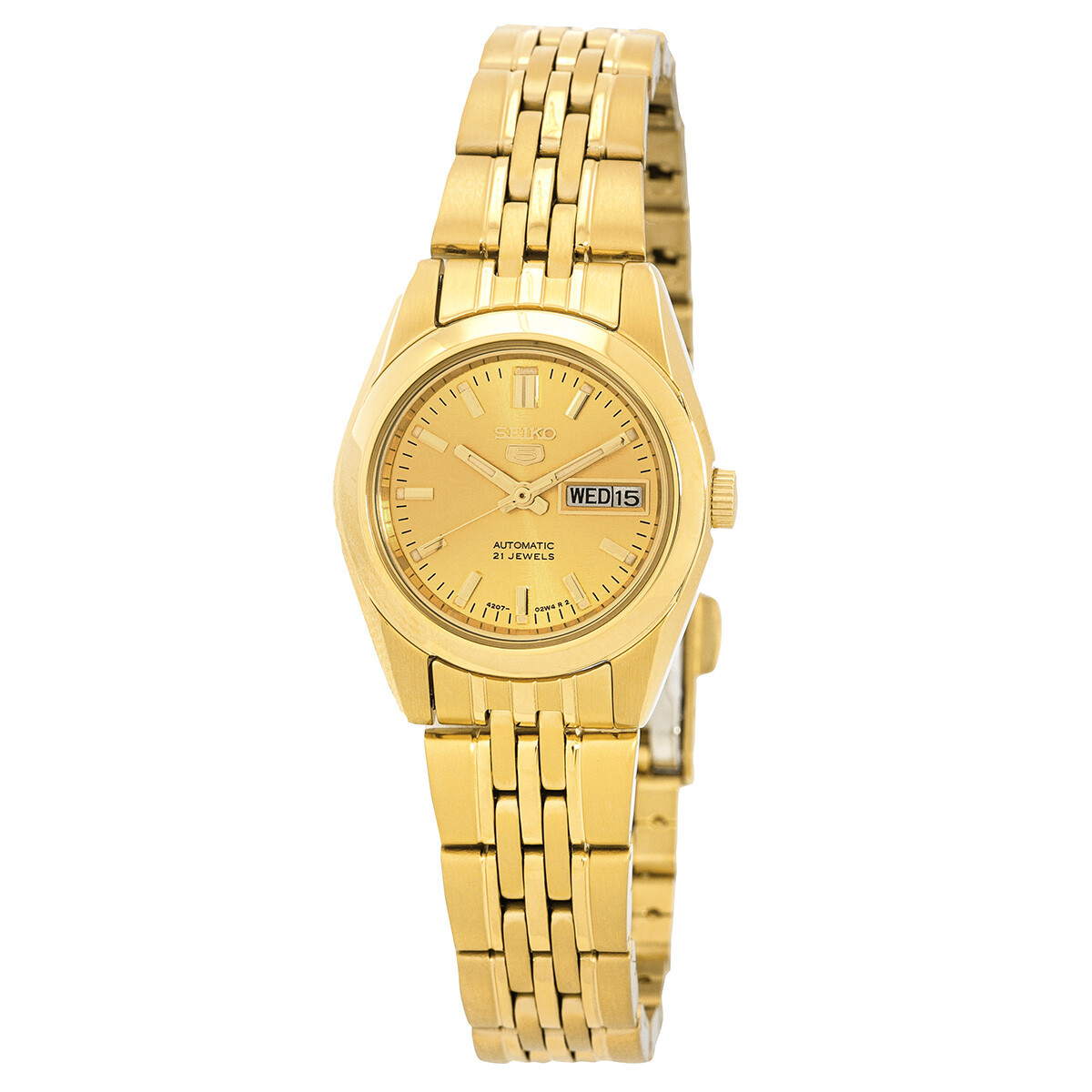 Seiko 5 Automatic Gold Dial Ladies Watch SYMA38K1