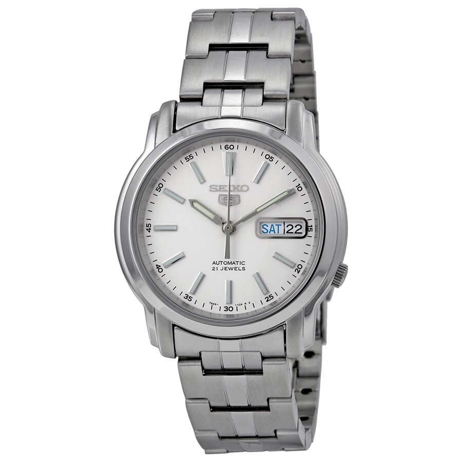 Seiko Automatic White Dial Stainless Steel Men's Watch SNKL75