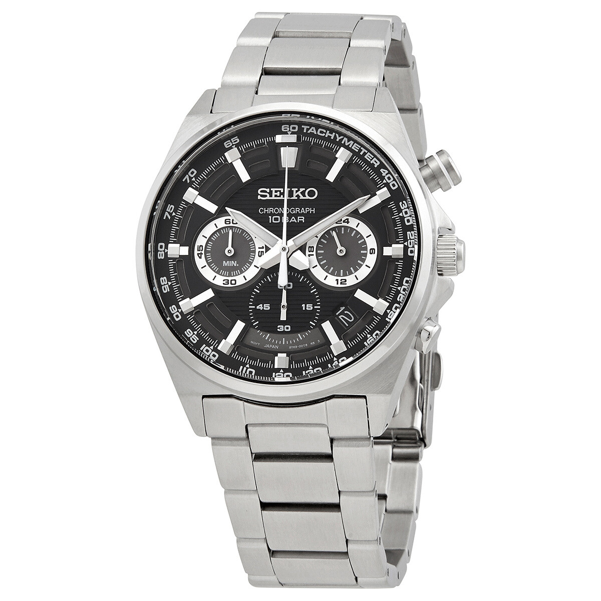 Seiko Essentials Chronograph Quartz Black Dial Men's Watch SSB397P1