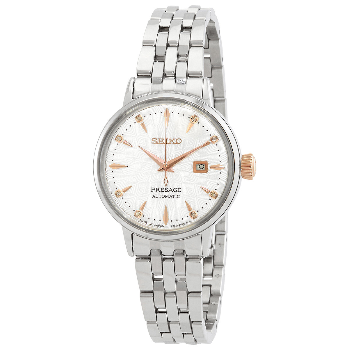 Seiko Presage Cocktail Automatic Diamond White Dial Ladies Watch SRE009J1