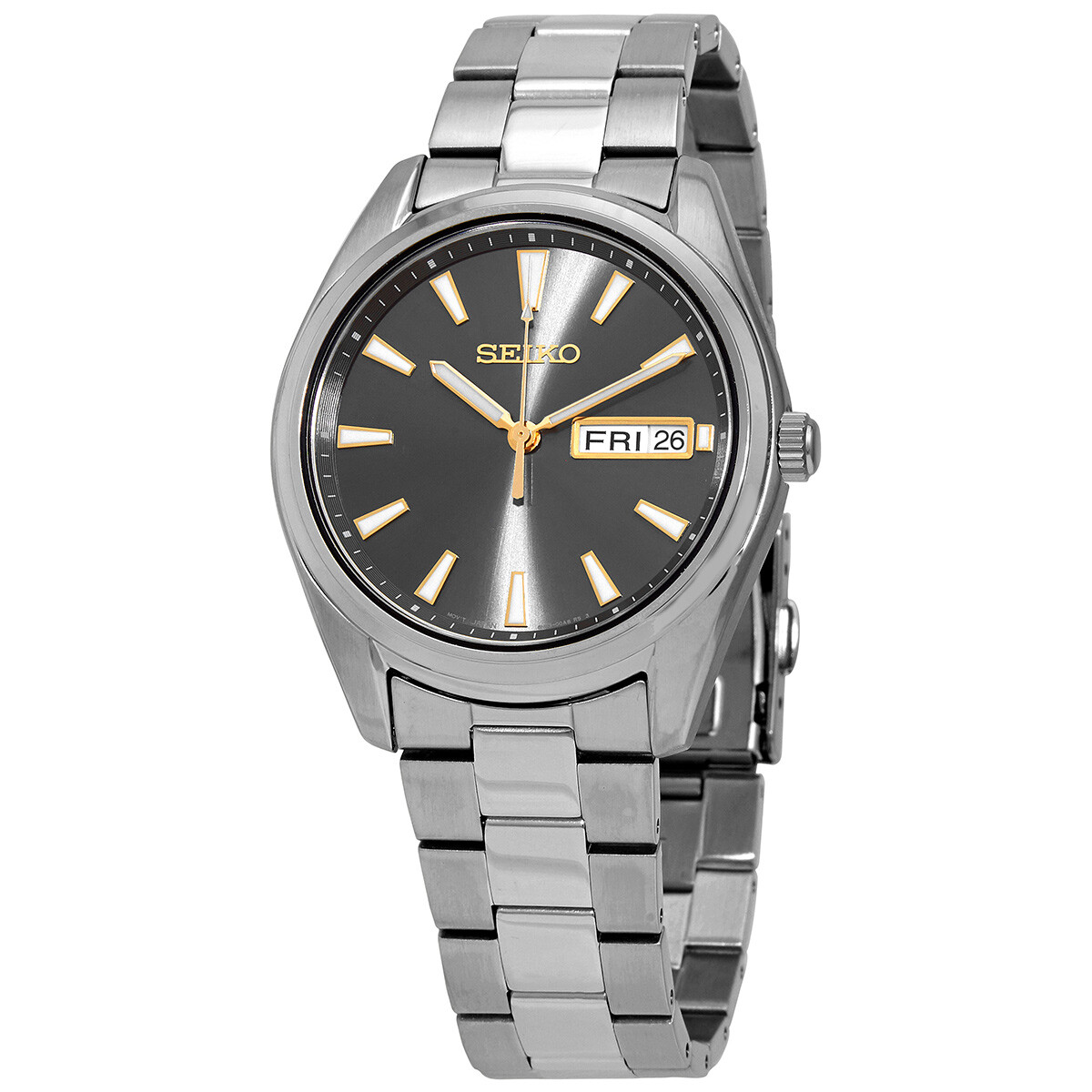 Seiko Essentials Quartz Charcoal Dial Men's Watch SUR343