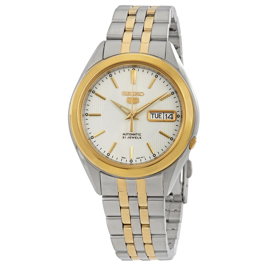 Seiko Silver Dial Two-tone Men's Watch SNKL24