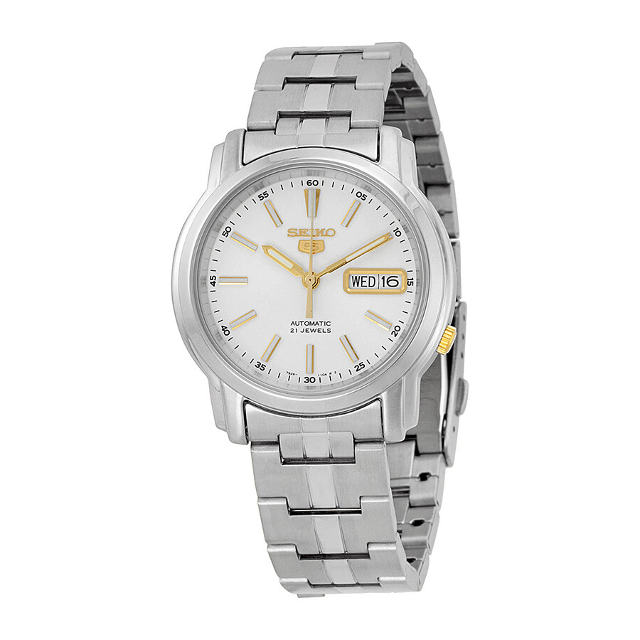 Seiko 5 Automatic Silver Dial Stainless Steel Men's Watch SNKL77