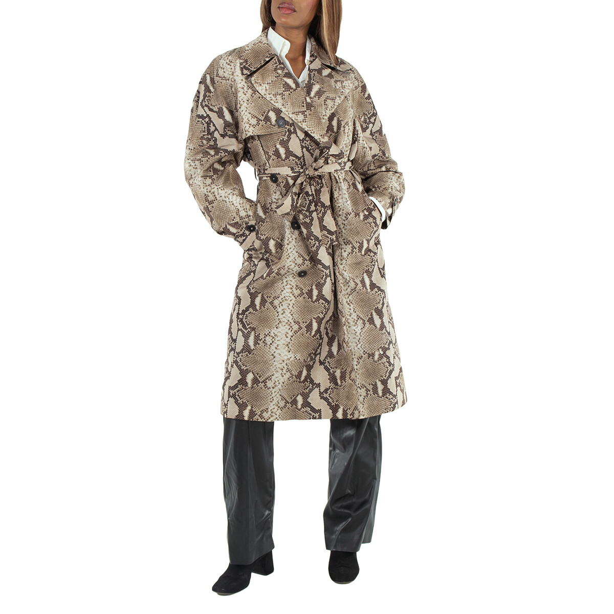 Silky Knit Python Print Swing Jacket