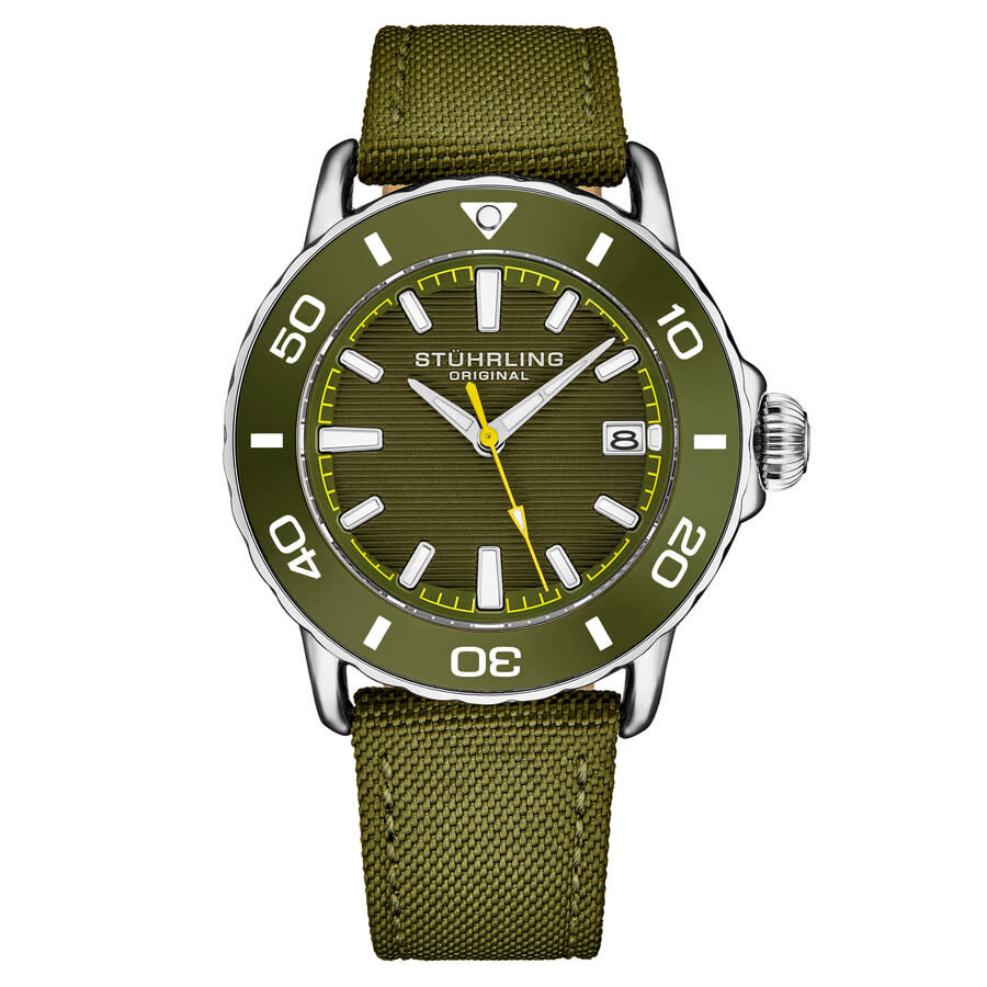 Stuhrling Original Aquadiver Quartz Green Dial Men's Watch M17997