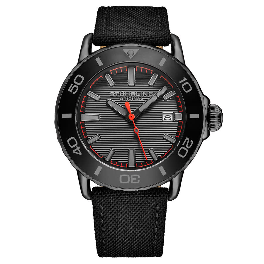 Stuhrling Original Aquadiver Quartz Black Dial Men's Watch M18250