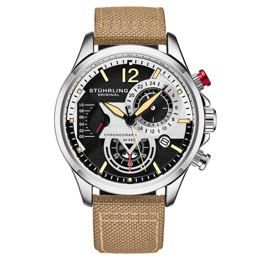 Stuhrling Original Aviator Quartz Black Dial Men's Watch M17973