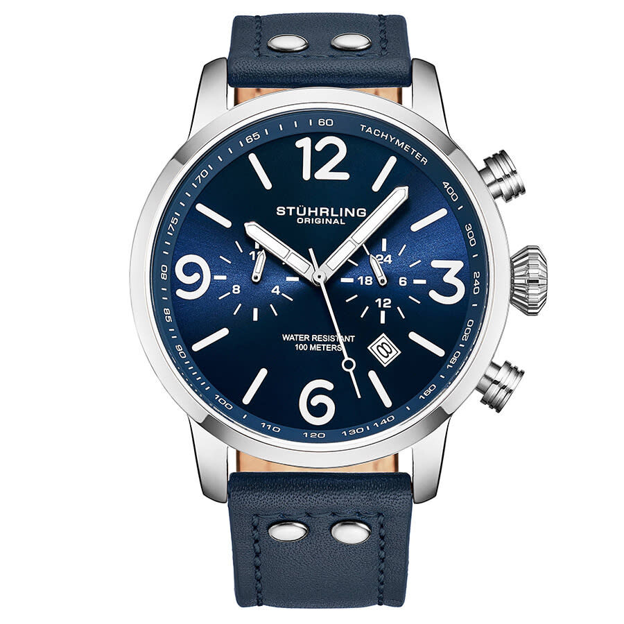 Stuhrling Original Aviator Quartz Blue Dial Men's Watch M13650