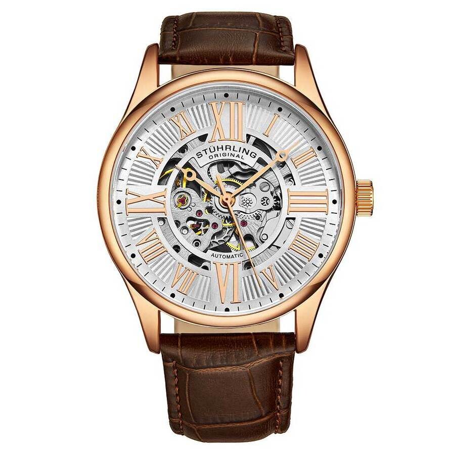 Stuhrling Original Legacy Silver Dial Brown Leather Men's Watch M15730