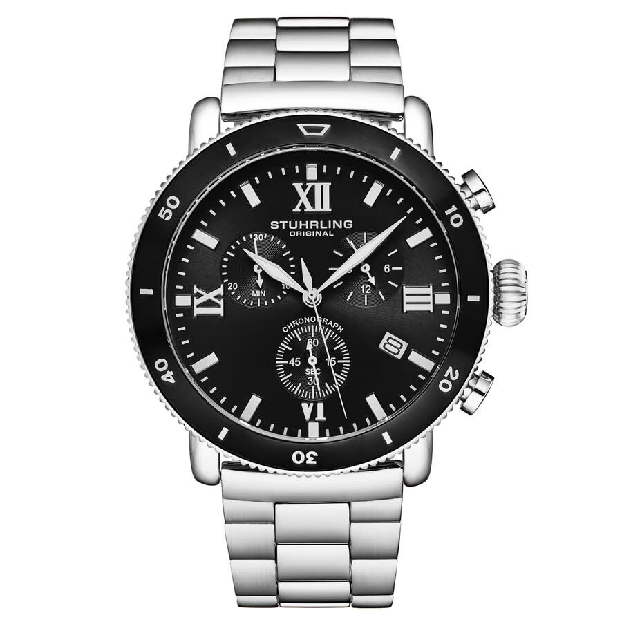 Stuhrling Original Monaco Chronograph Quartz Black Dial Men's Watch M17994
