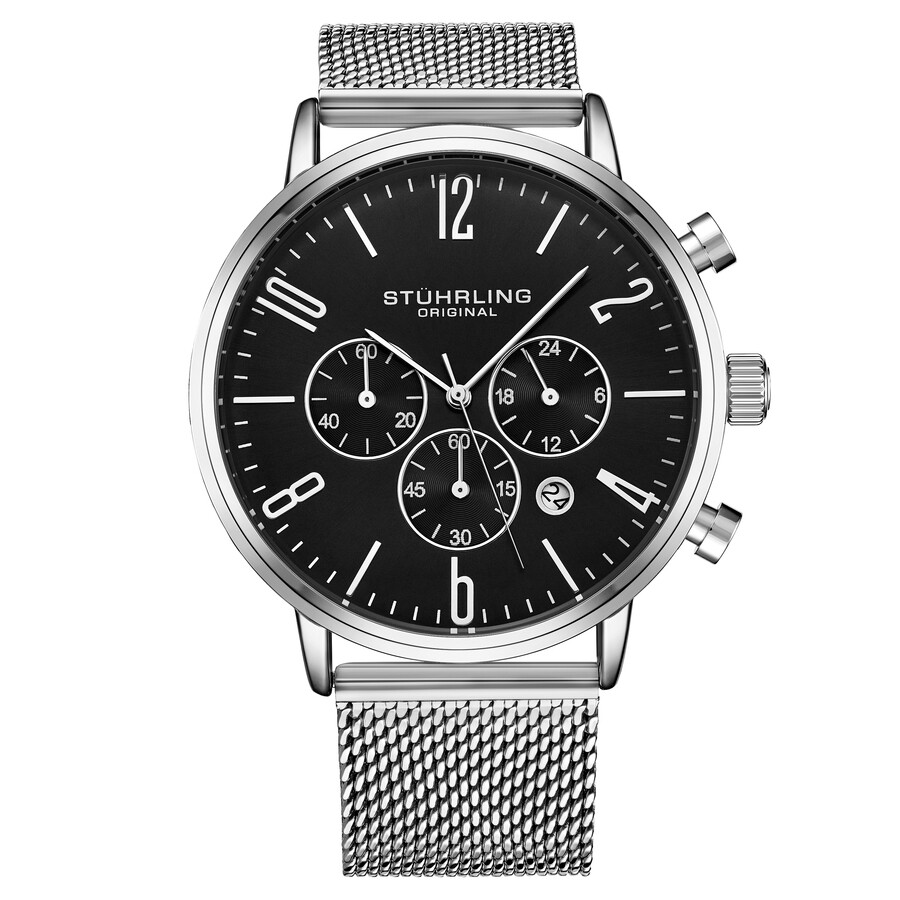 Stuhrling Original Monaco Chronograph Quartz Black Dial Men's Watch M16247