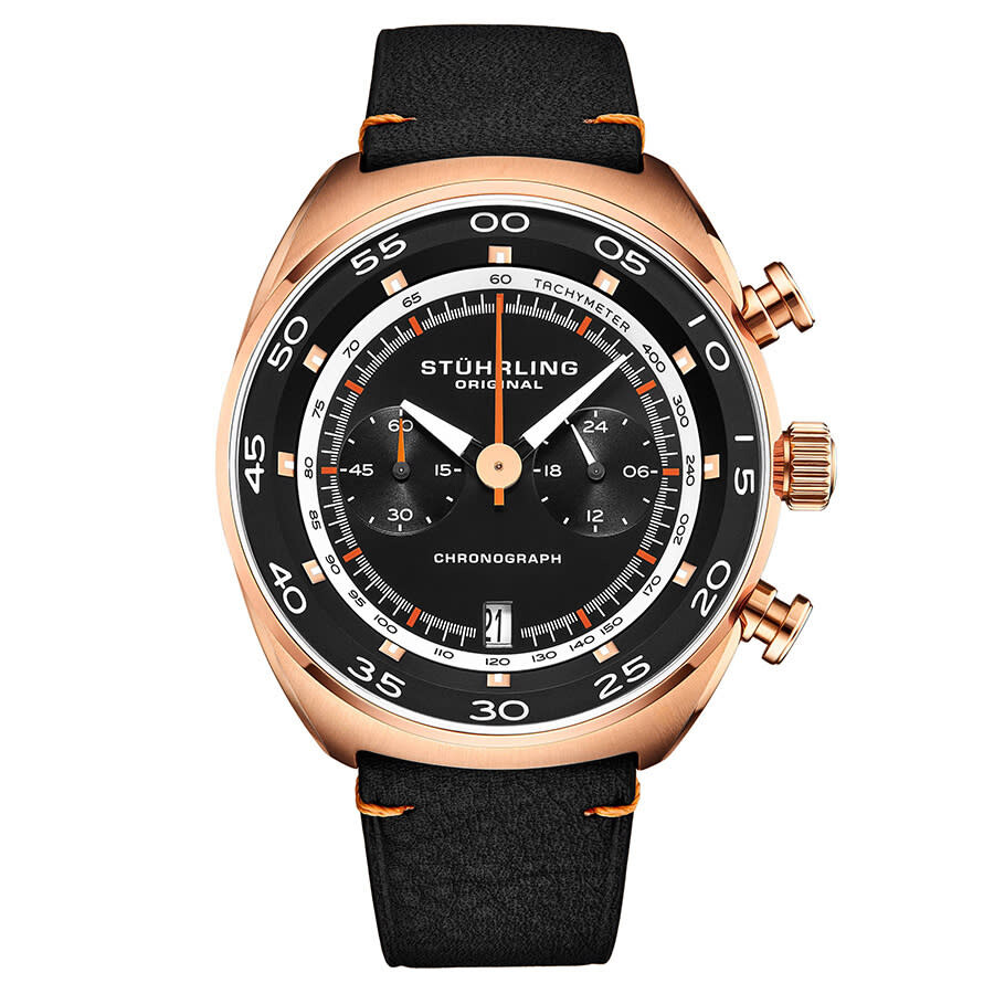 Stuhrling Original Monaco Quartz Black Dial Men's Watch M13547
