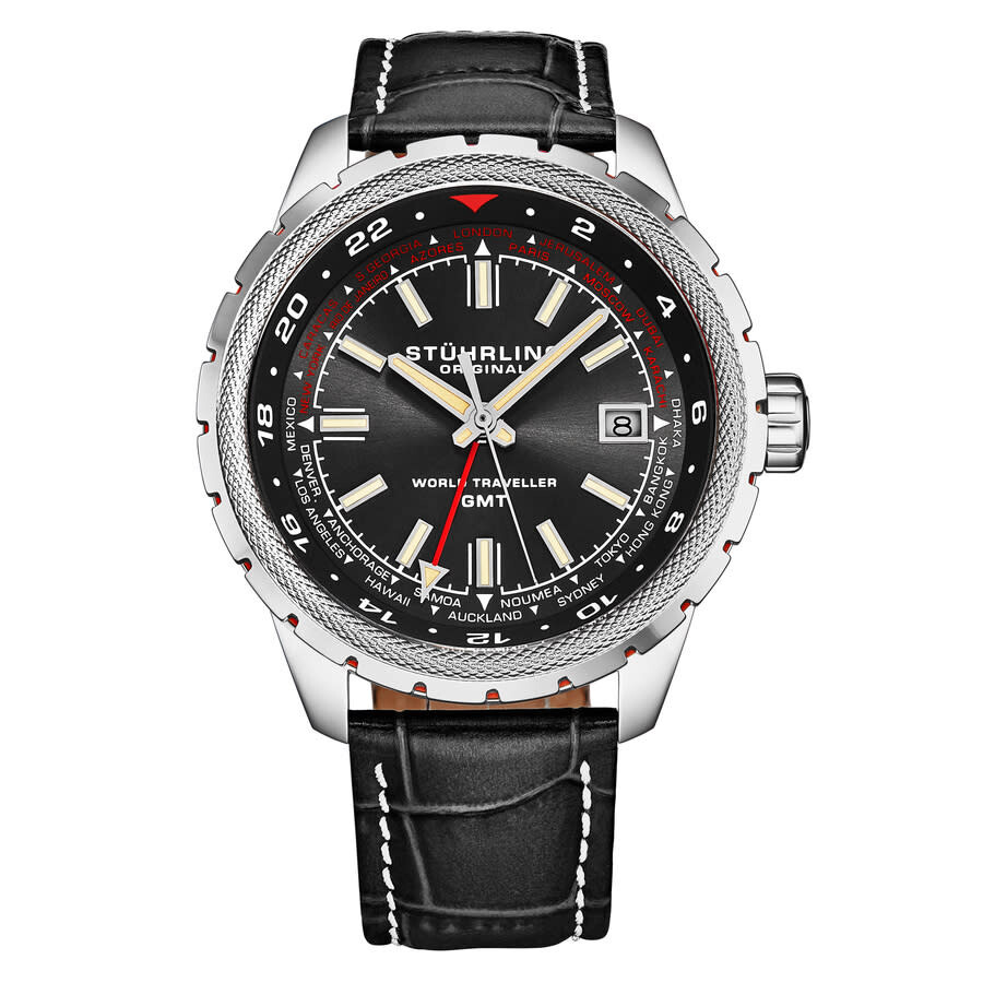 Stuhrling Original Monaco Quartz Black Dial Men's Watch M18224
