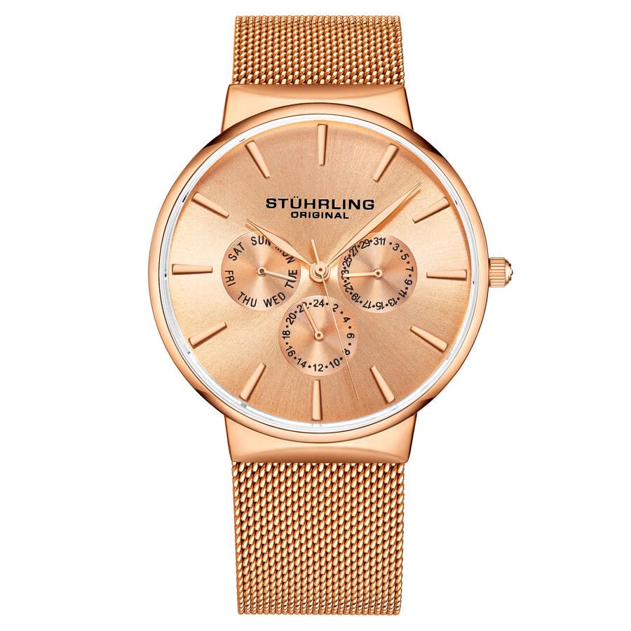 Stuhrling Original Monaco Quartz Rose Gold Dial Men's Watch M16243