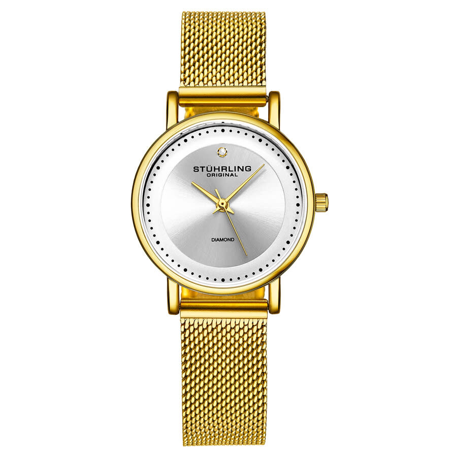 Stuhrling Original Symphony Quartz Diamond Silver Dial Ladies Watch M16762