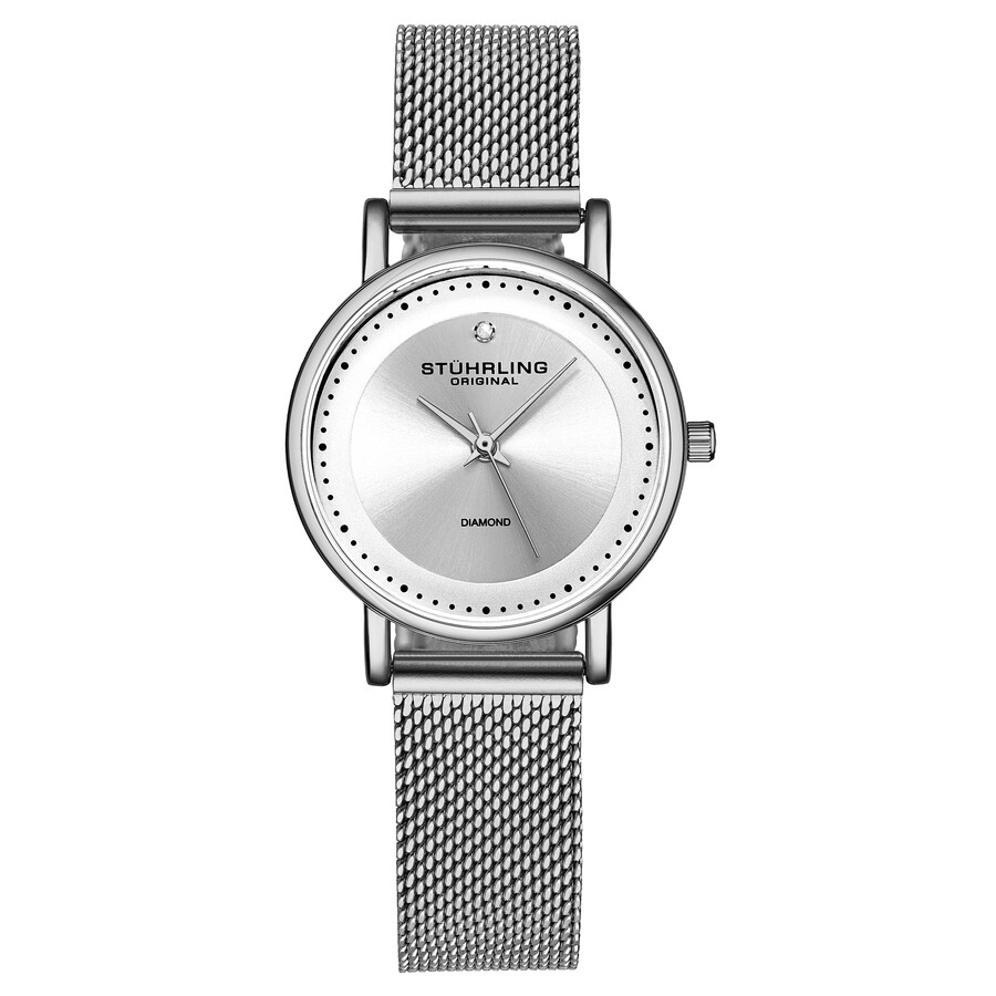 Stuhrling Original Symphony Quartz Diamond Silver Dial Ladies Watch M16770