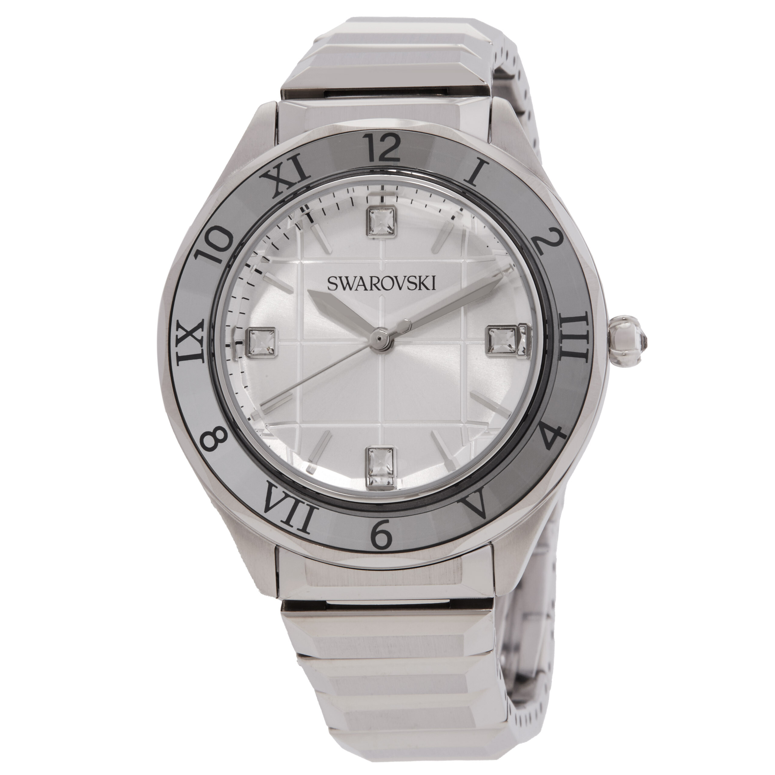 Swarovski Matrix Tennis Quartz Crystal Silver Dial Ladies Watch