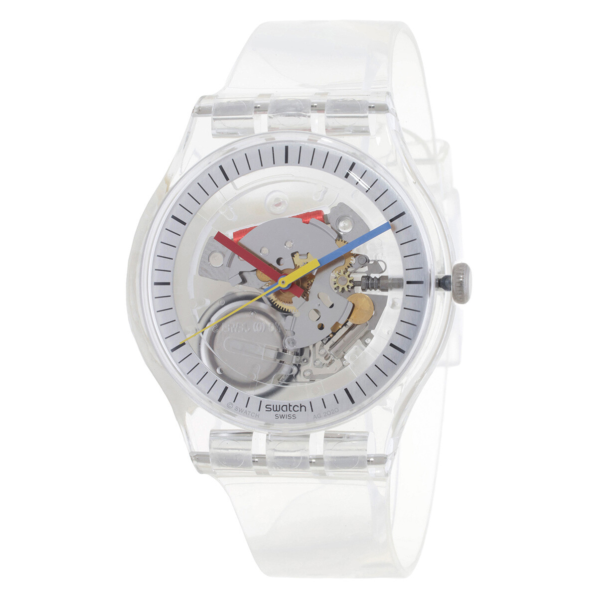 Swatch XX-Rated Black White Dial Black Silicone Men's Watch