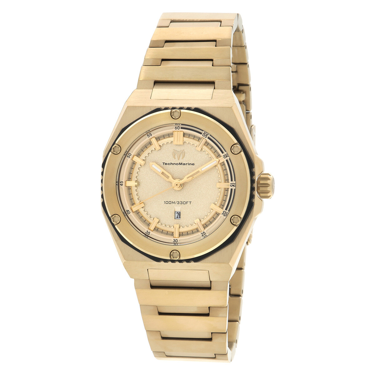 TechnoMarine Coral Quartz Gold Dial Ladies Watch TM-416045