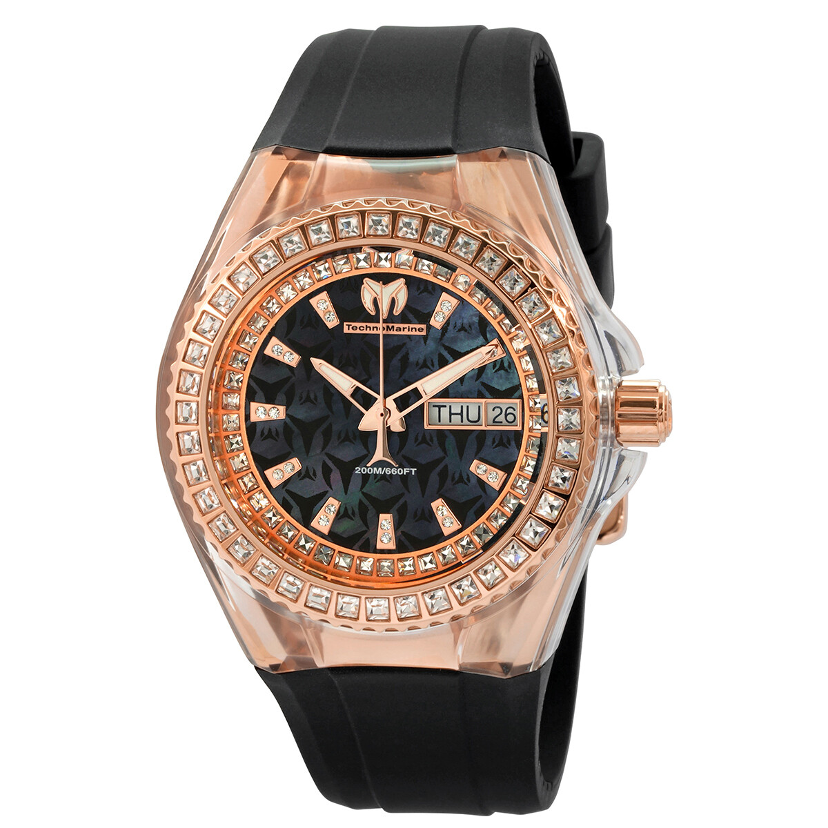 Technomarine Cruise Quartz Crystal Black Dial Ladies Watch TM-121176
