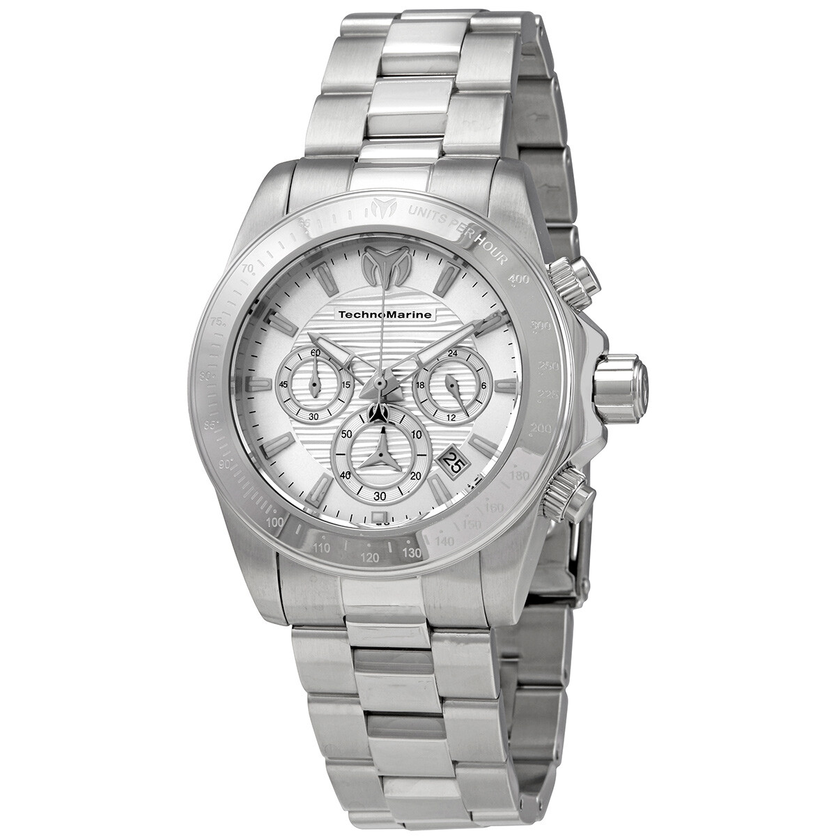 Technomarine Cruise Original Chronograph Silver Dial White Silicone Watch 115239 TechnoMarine Silicone Silver Band Wristwatches for sale | eBay main image 4