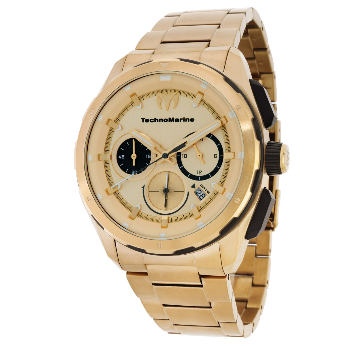 Technomarine Ocean Chronograph GMT Quartz Gold Dial Men's Watch TM-318094