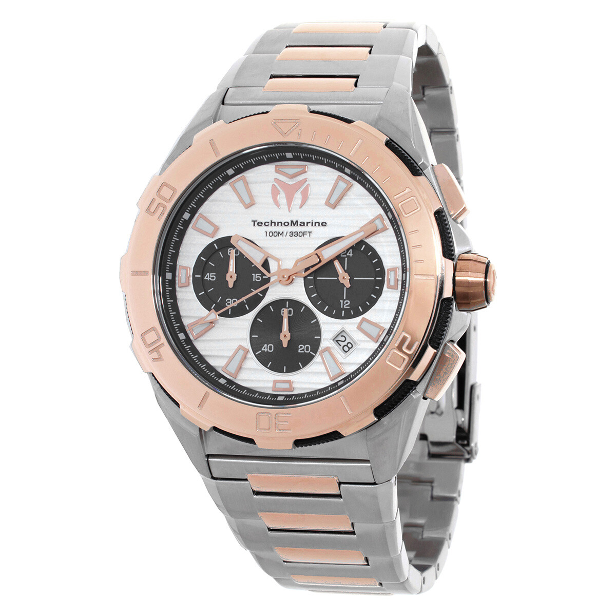 TechnoMarine Seven Seas Chronograph GMT Quartz Silver Dial Men's Watch TM-725037
