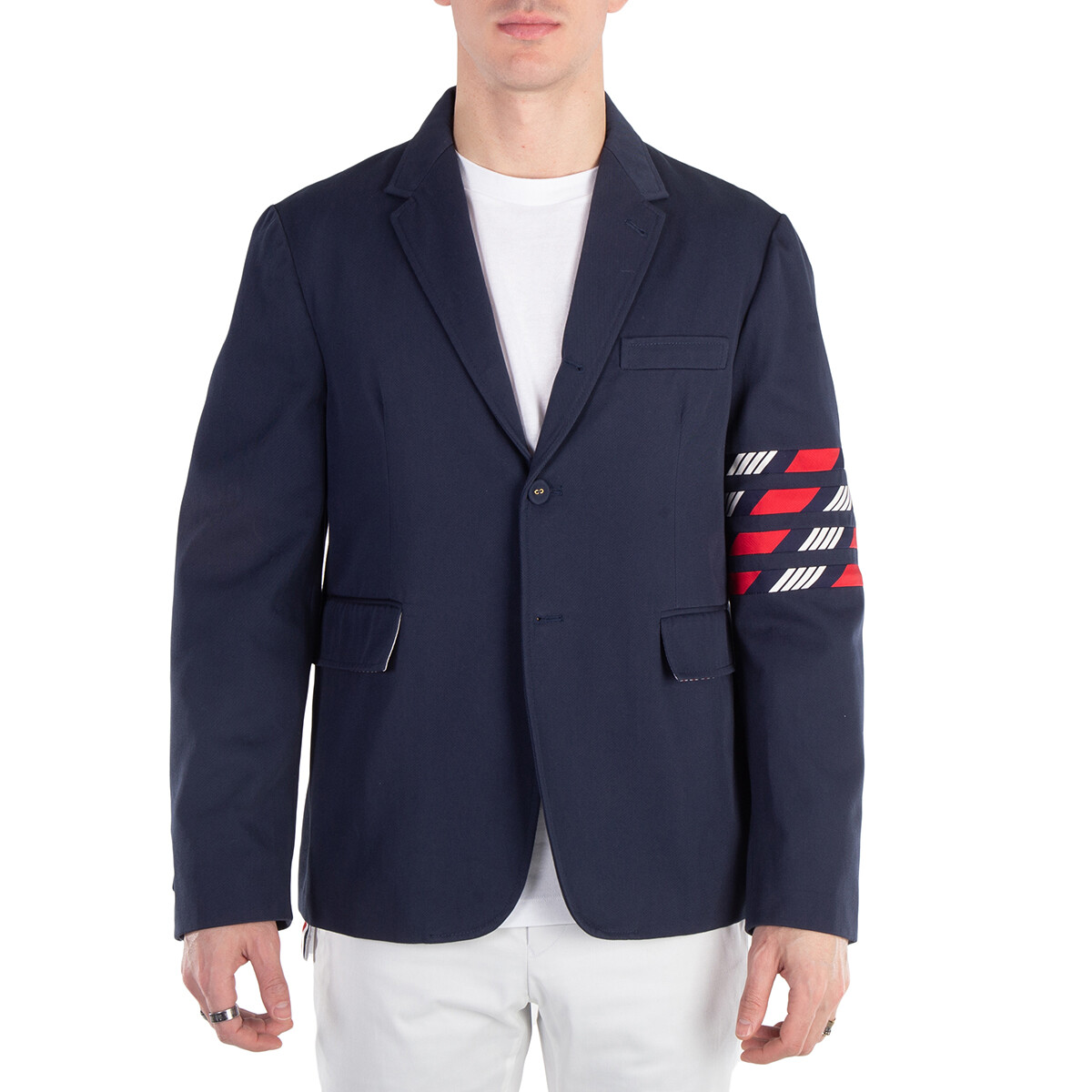 Thom Browne Men's Twill Classic Zig Zag Jacket, Brand Size 2