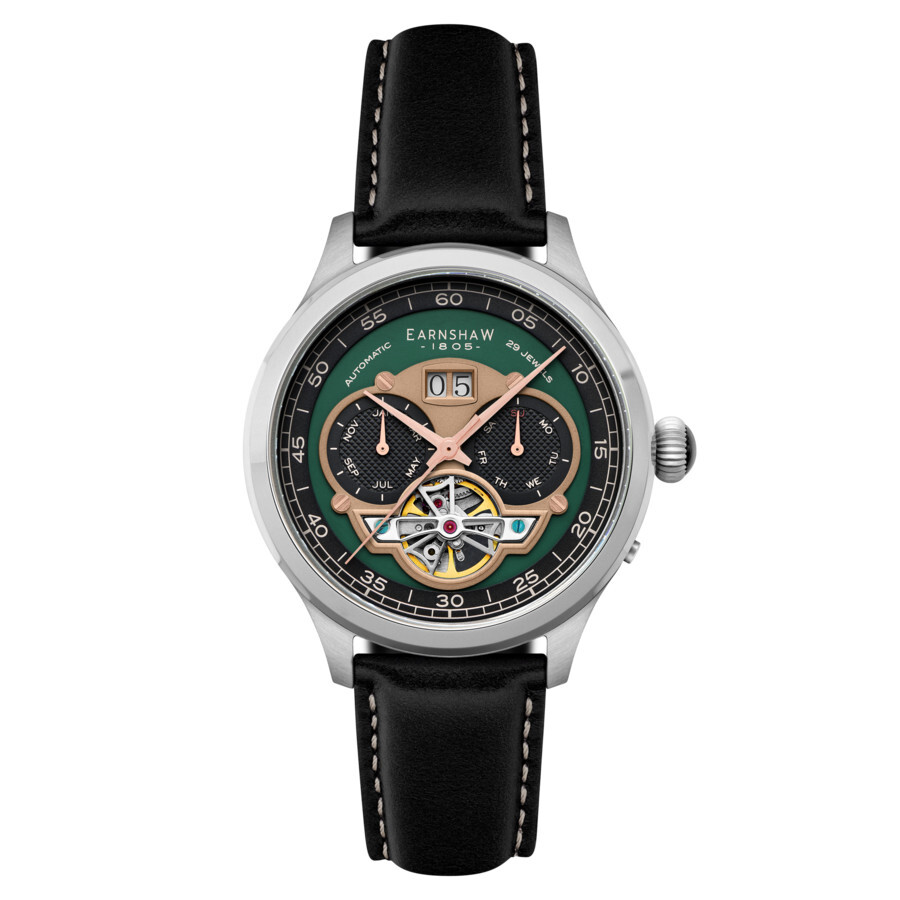 Thomas Earnshaw Baron Grand Date Calendar Open Heart Green Dial Men's Watch ES-8187-07