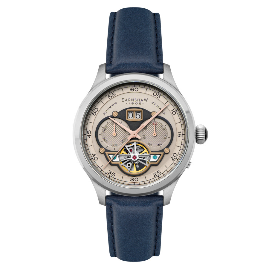 Thomas Earnshaw Baron Grand Date Calendar Open Heart Rose Gold-tone Dial Men's Watch ES-8187-04